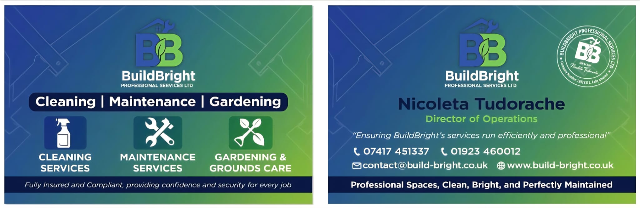 BuildBright business card